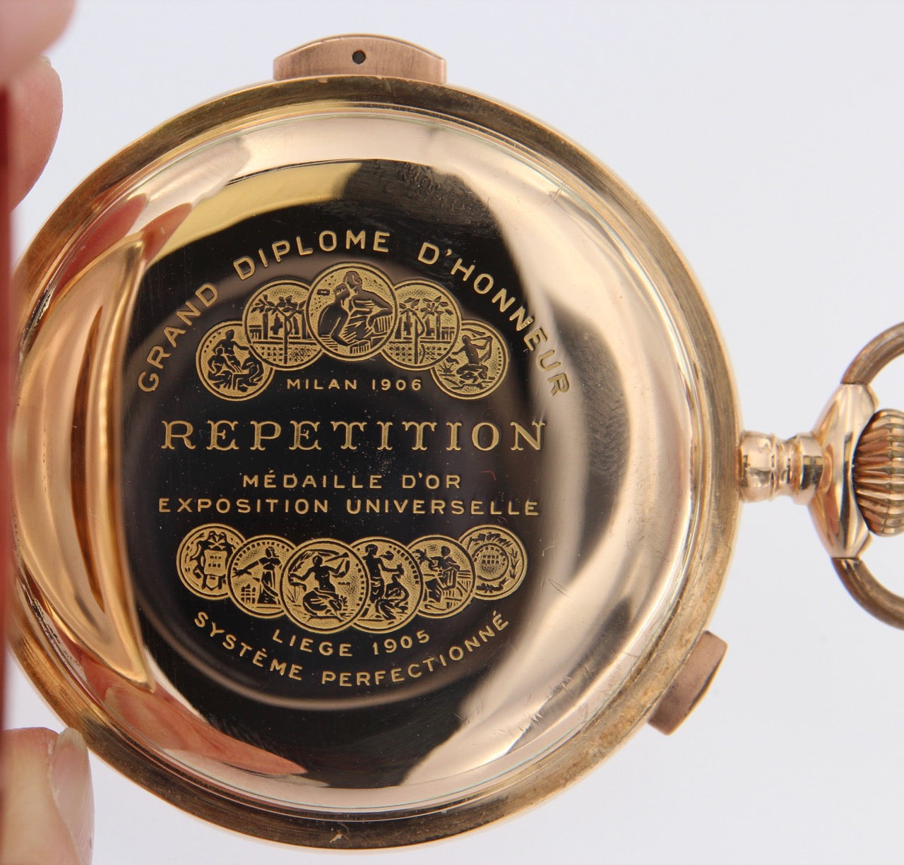  Orologio Tasca Crono e ripetizione ore ,mezzore, quarti in oro 14 kt usato