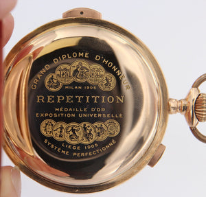  Orologio Tasca Crono e ripetizione ore ,mezzore, quarti in oro 14 kt usato