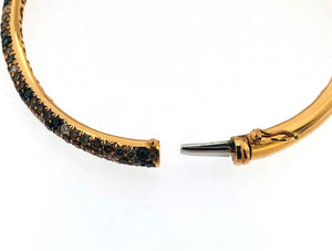 Bracciale ovale in oro giallo 18 kt con brillanti bianchi,neri e brown usato
