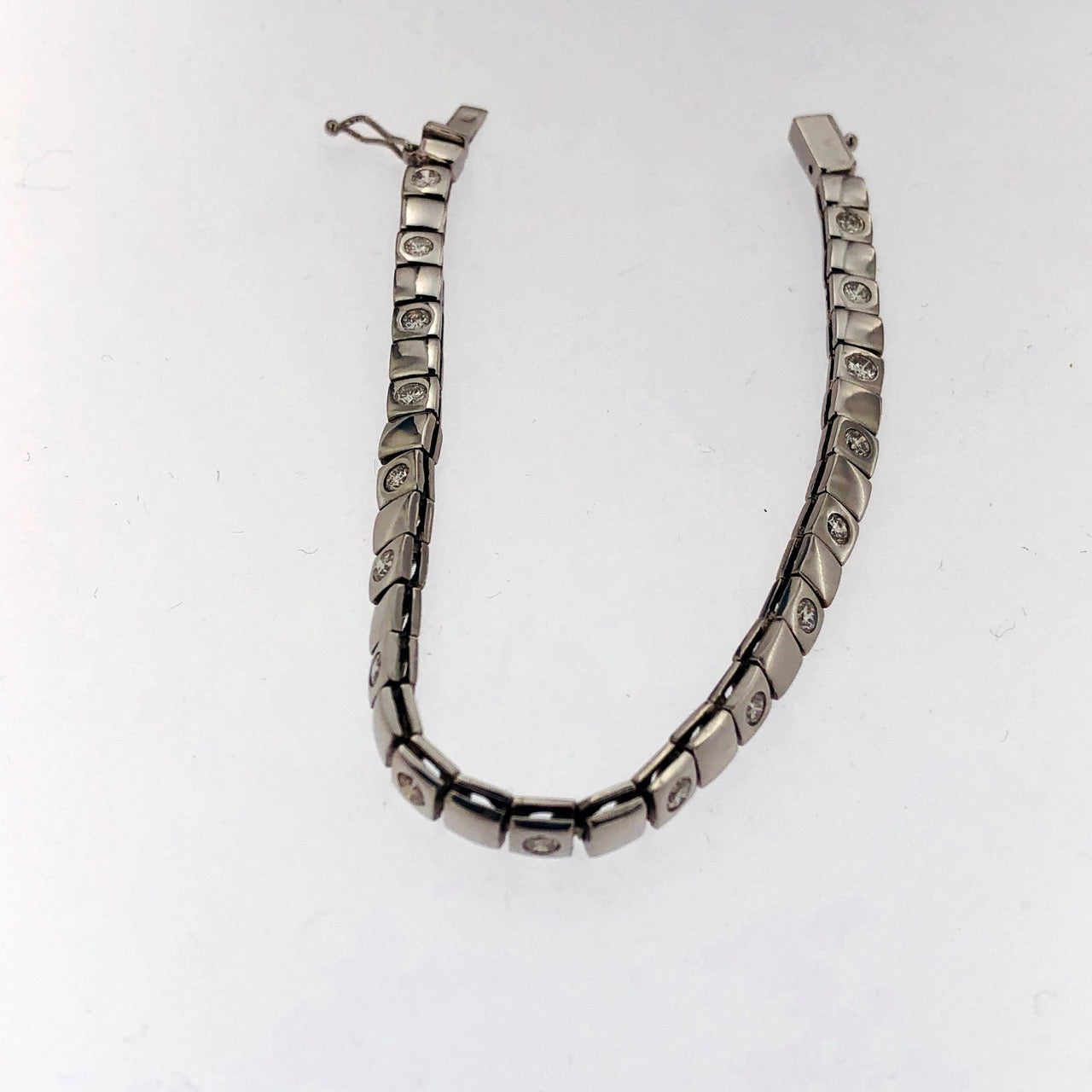 Bracciale oro bianco 18 kt con brillanti  usato