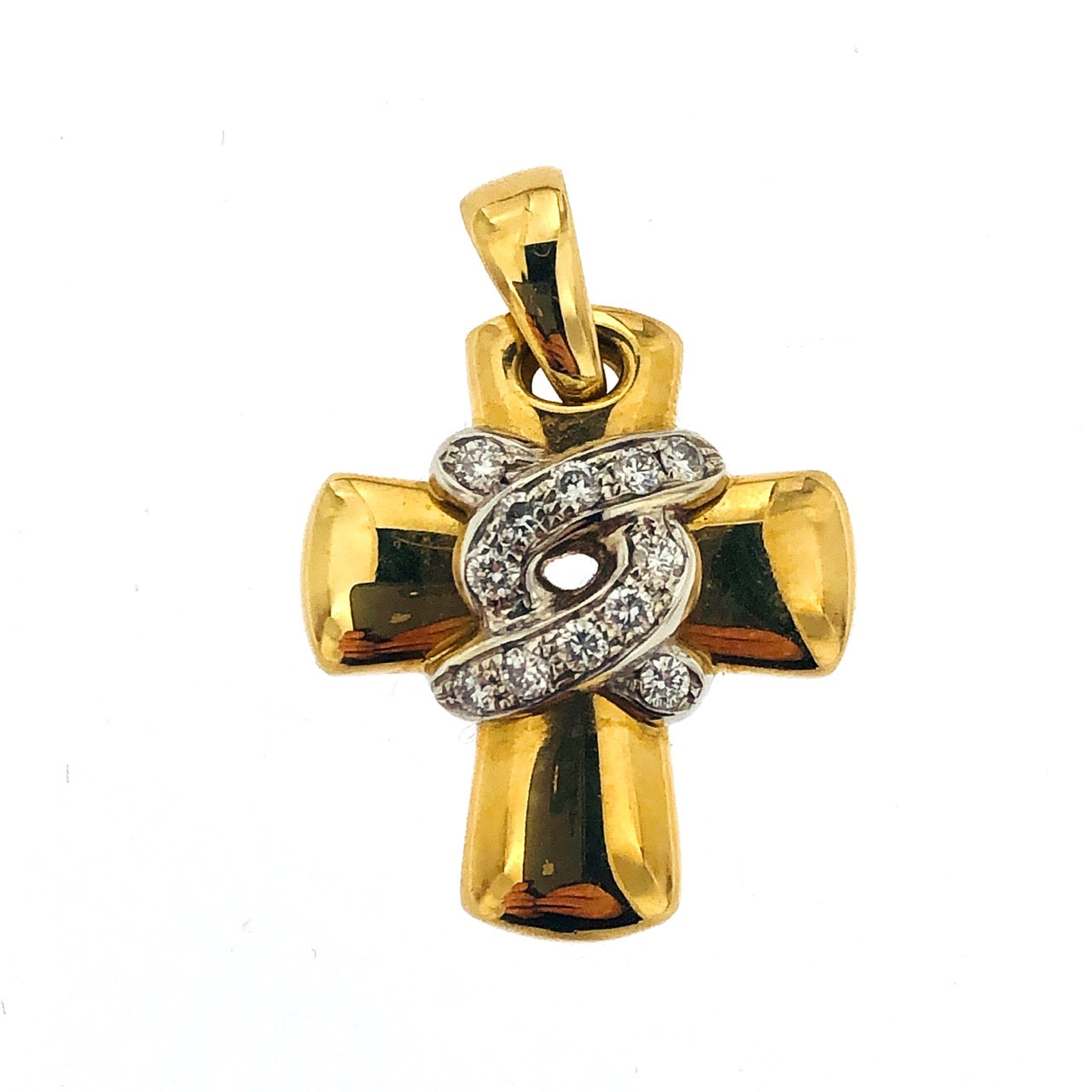 Ciondolo in oro giallo18 kt con brillanti firmato Chimento