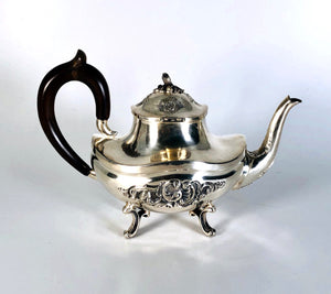 Servizio 4 pezzi da The Caffè Lattiera e Zuccheriera D'epoca in argento 800