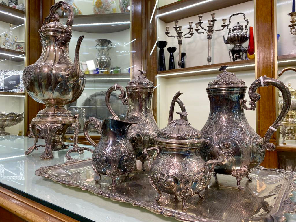 Servizio Samovar 5 pezzi argento 800 bollo 584mi