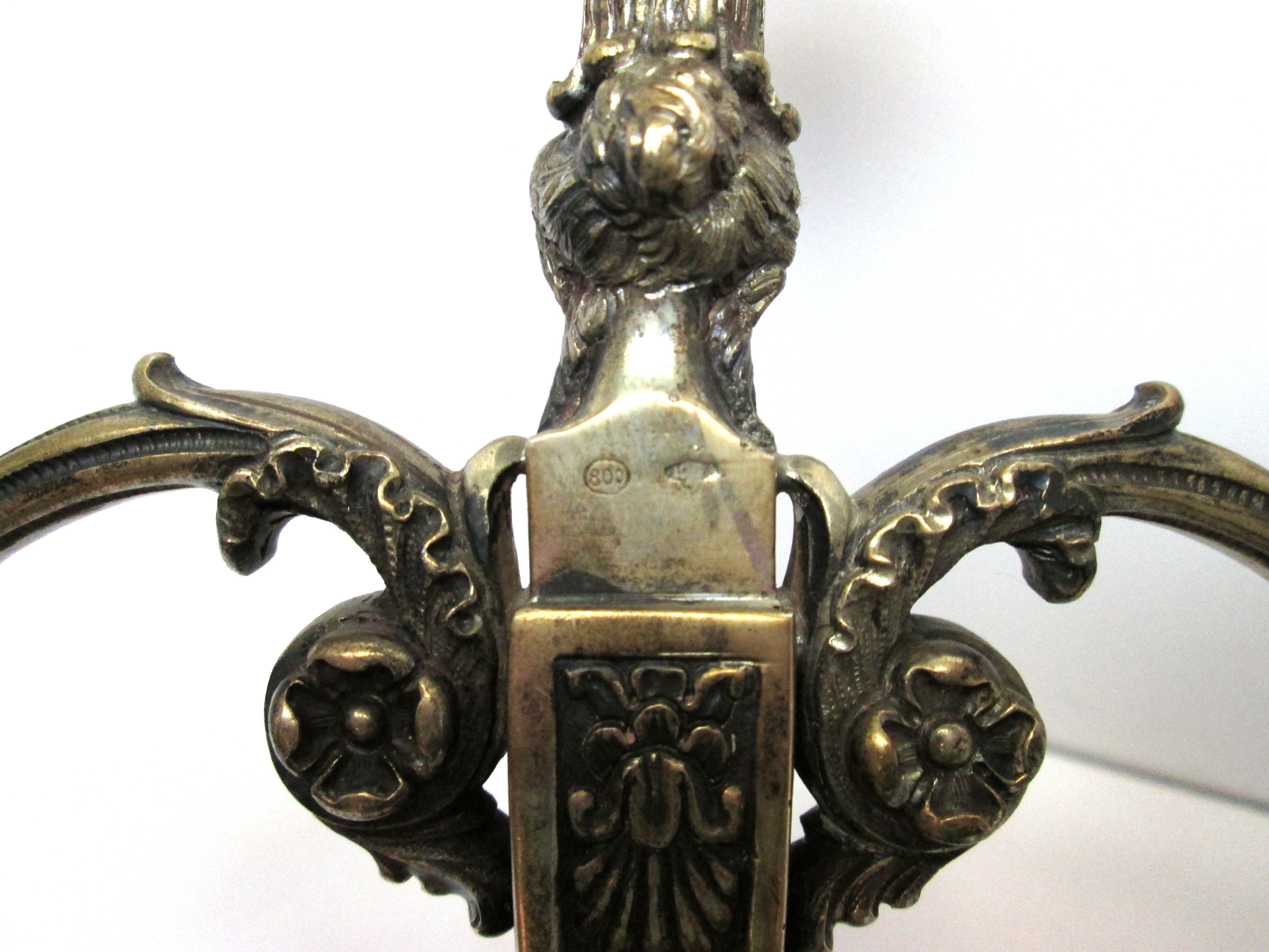 Candelieri in argento 800 lavorazione stile inglese anni 30 D'epoca