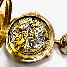  Orologio Tasca Crono e ripetizione ore ,mezzore, quarti in oro 14 kt usato