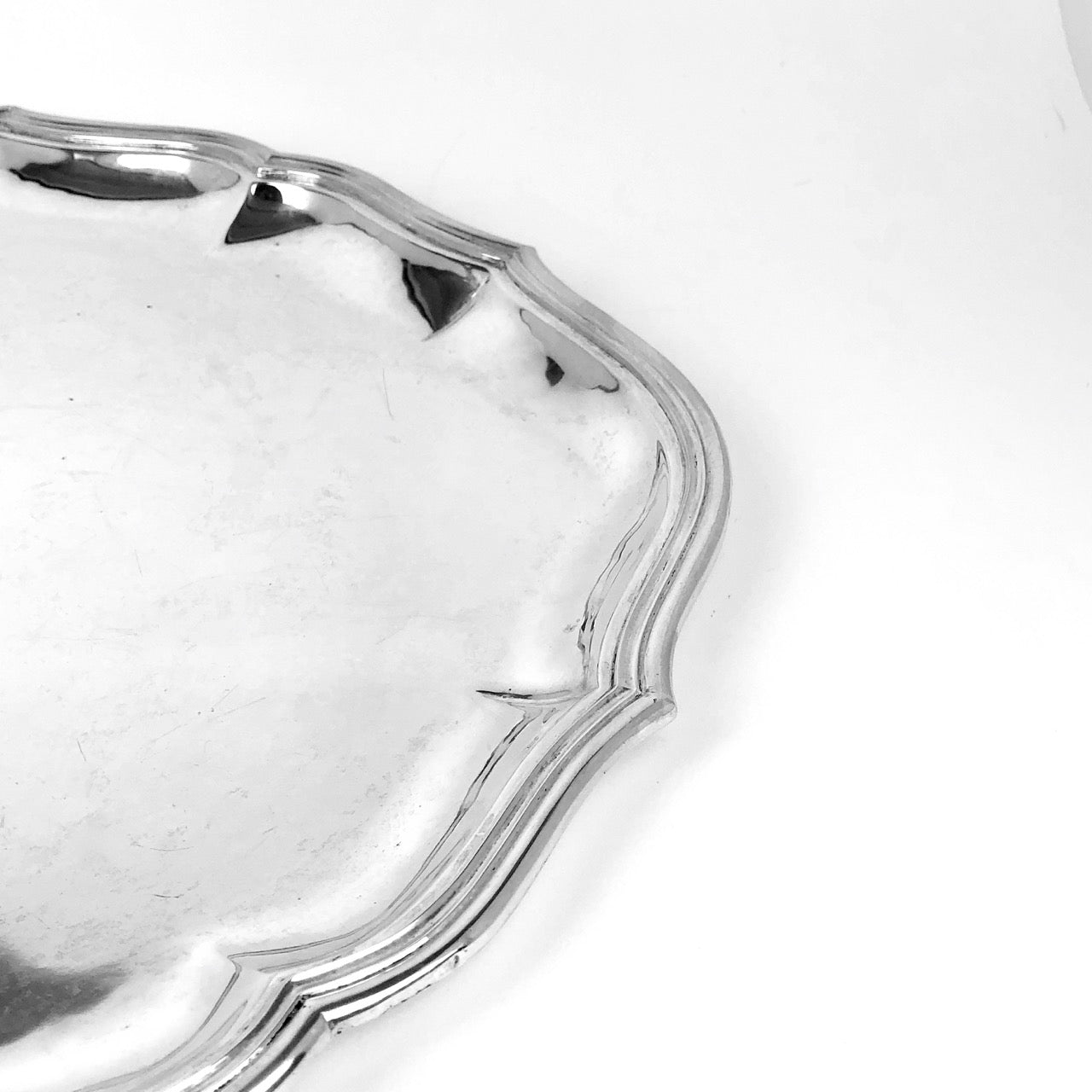 Vassoio ovale in argento 800 d'epoca bollo fascio littorio 1BS