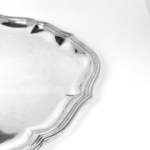 Vassoio ovale in argento 800 d'epoca bollo fascio littorio 1BS