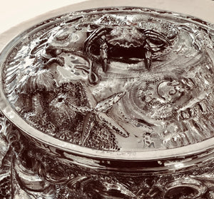 Zuppiera con piatto in argento 800 Bollo 628FI disegno di Gerardo Sacco Pezzo unico